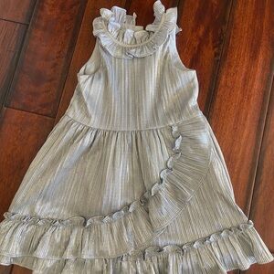 Janie and Jack Metallic Silver Dress Size 4T